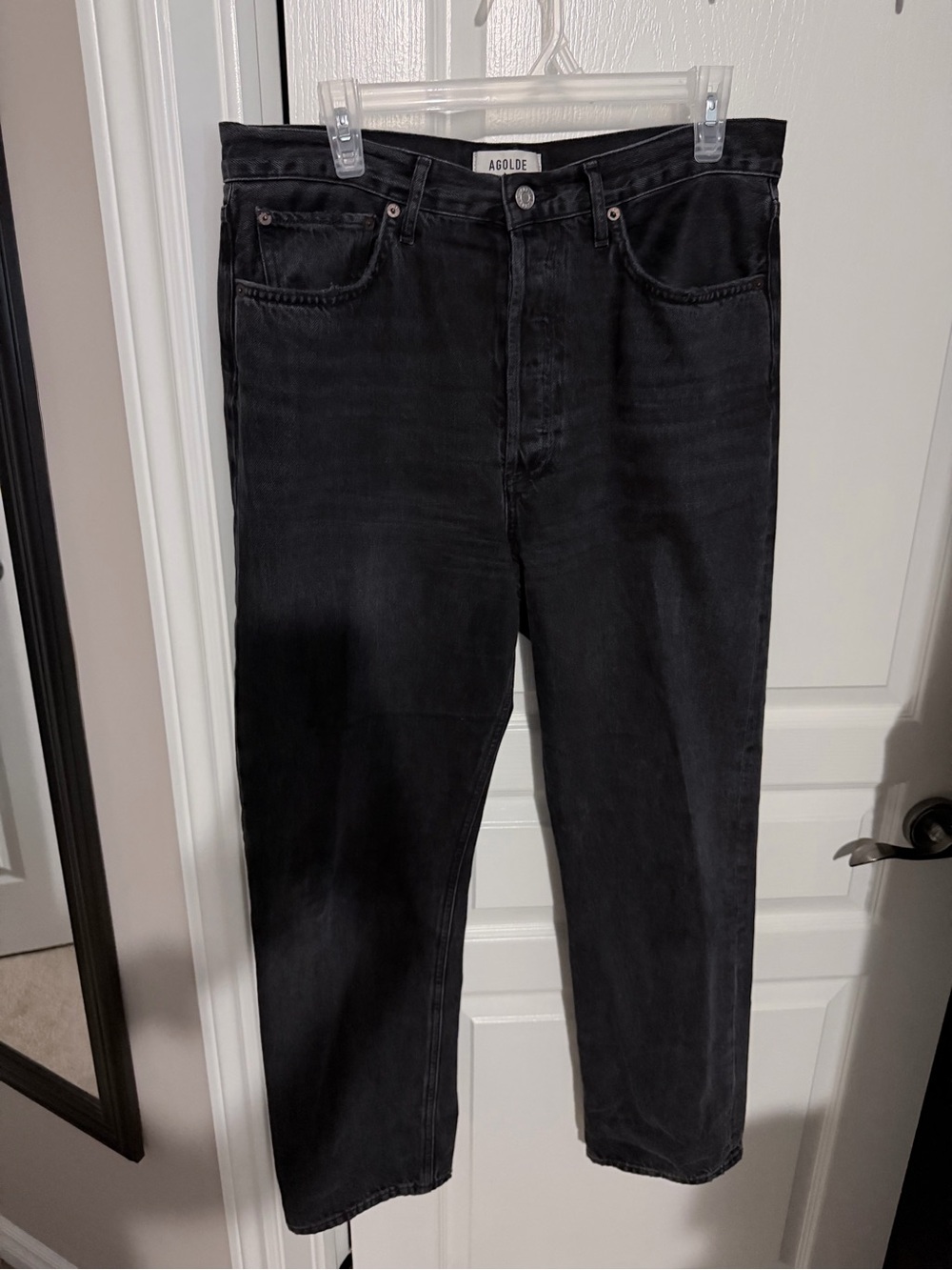 Agolde 90’s Black Washed Straight-Leg Jeans